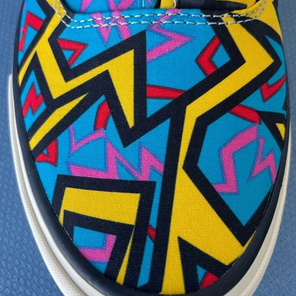 SEAVEES NIB Legend Hoffman Sneaker Size 10 Blue Neon Confetti Poplin Twill - Picture 7 of 8